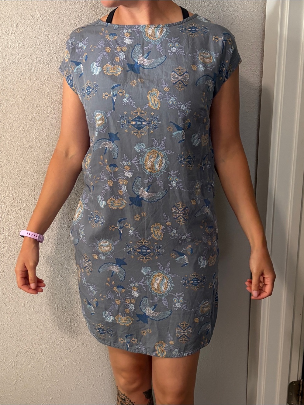 Patagonia Gray Blue Floral Dress